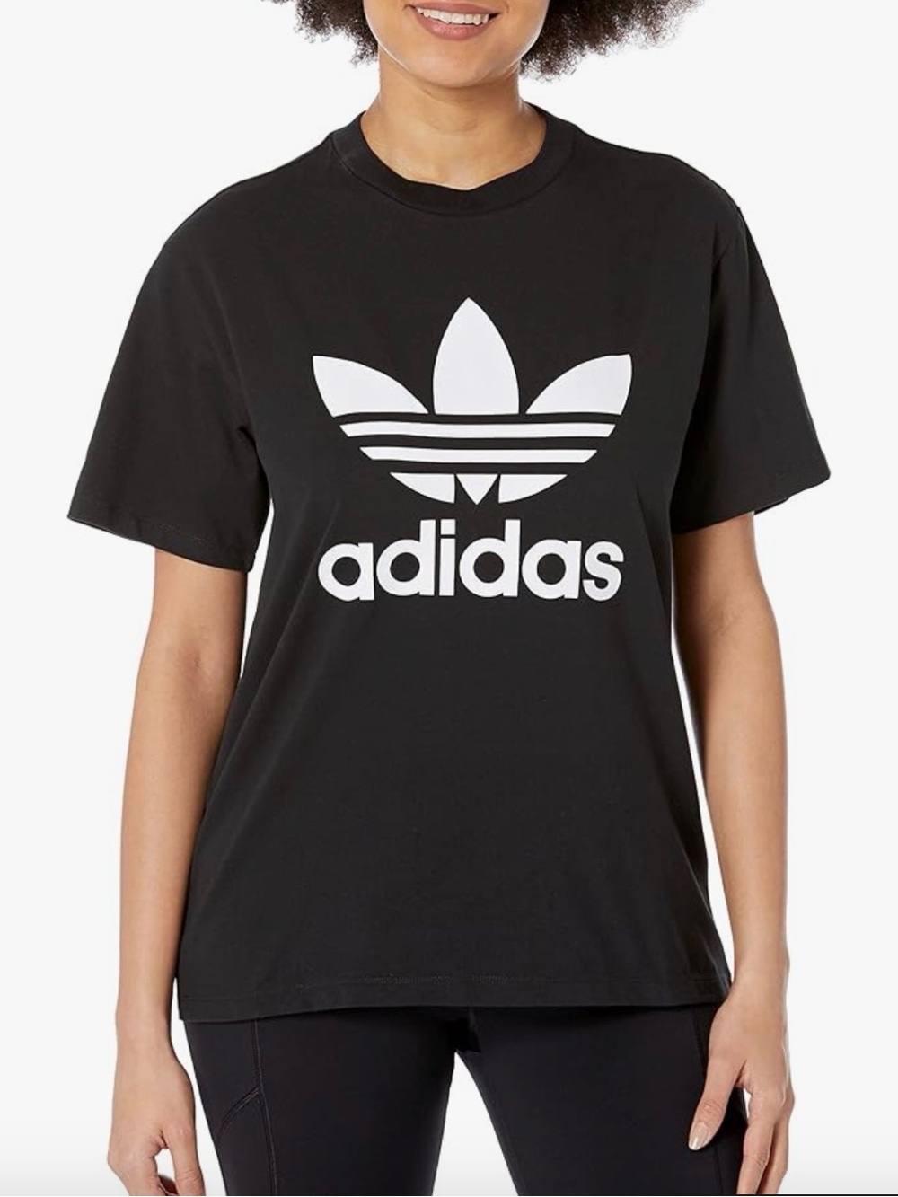 Adidas originals Black Tee with White Trefoil Graphic (1X)